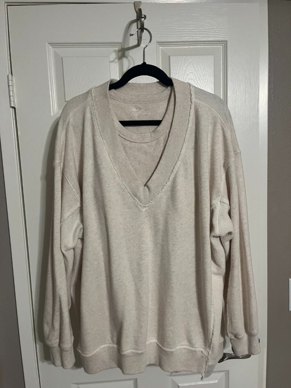 Aerie Matching Oatmeal Tank & Oversized V-Neck Sweatshirt Set M/L